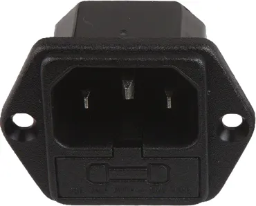 Fitted plug C14 with screw holes