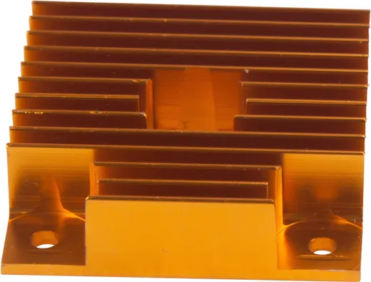 Golden aluminium heatsink 40mm x 40mm x 11mm