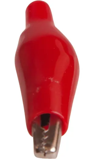 Alligator clip insulated 50 mm long red