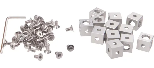 MakerBeam Corner cubes silber 12p