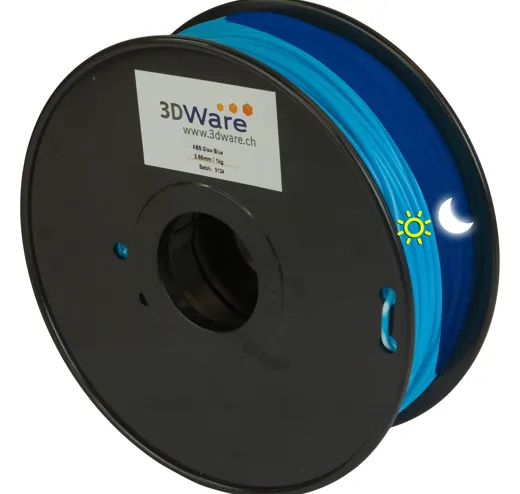 Filament ABS Glow in the dark Blau 3mm