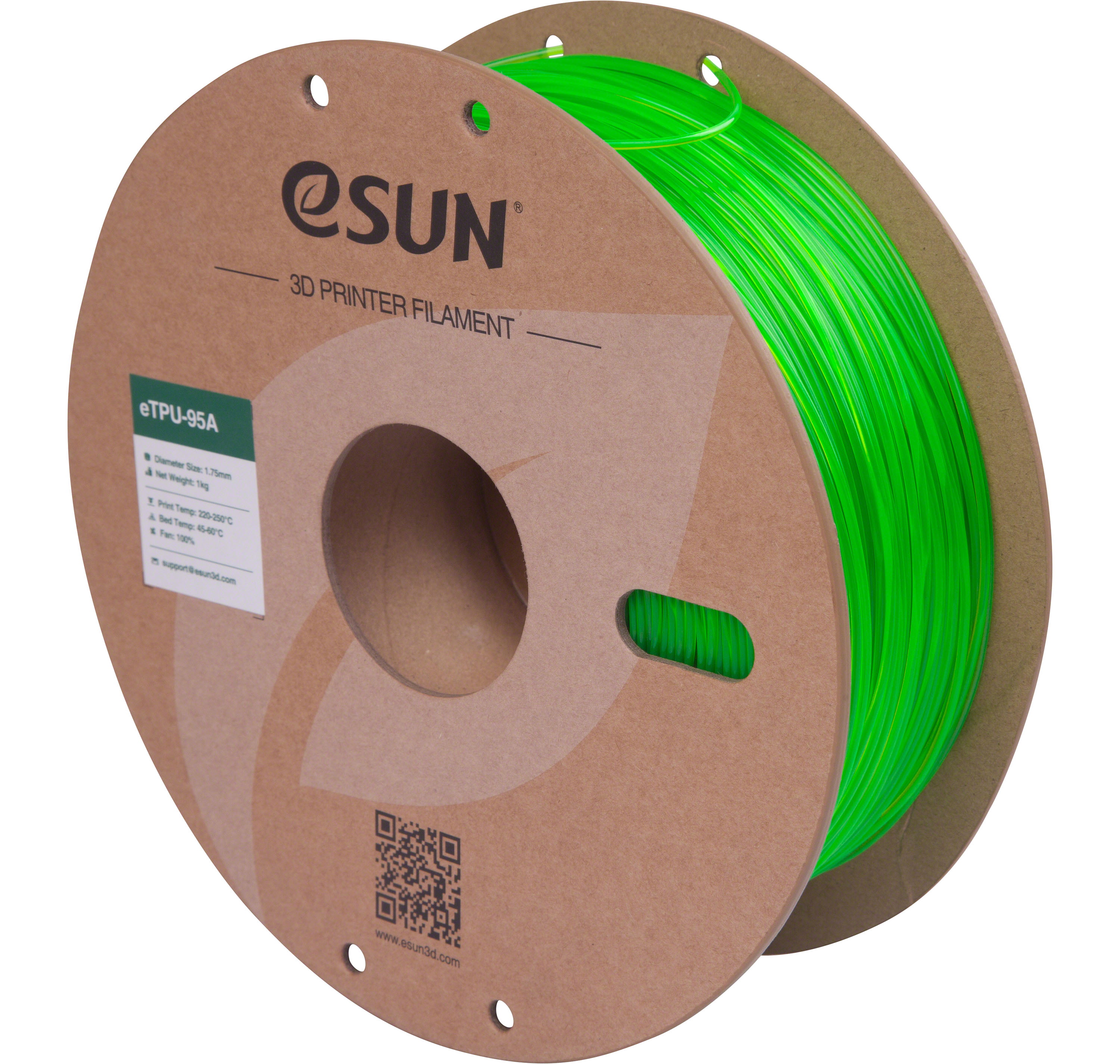 eSUN Filament TPU 95A Durchscheinend Grün 1.75mm M01156205.1-3 - 3DWare ...