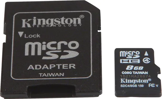 16GB microSDHC Karte mit SD-Adapter